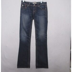 MEK Denim Jeans‎ 29X34 Moscow Slim Boot Thick Stitch Embroidered Western Rodeo